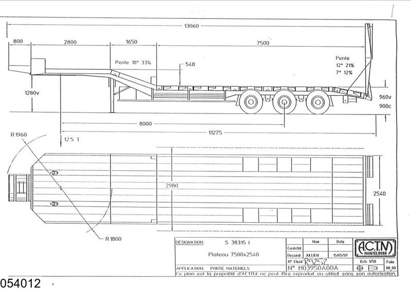 ACTM Lowbed 38.000 KG, Steel suspension - Žemo profilio platforma puspriekabė: foto 2 ACTM Lowbed 38.000 KG, Steel suspension - Žemo profilio platforma puspriekabė: foto 2