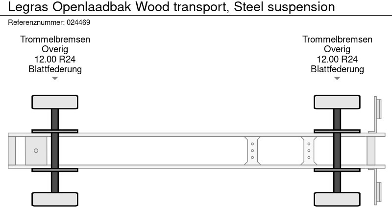 Legras Openlaadbak Wood transport, Steel suspension lizingą Legras Openlaadbak Wood transport, Steel suspension: foto 11