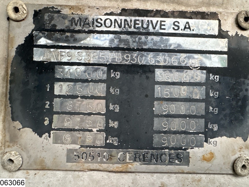 MAISONNEUVE Food 32.700 liter, 5 comp - Puspriekabė cisterna: foto 4 MAISONNEUVE Food 32.700 liter, 5 comp - Puspriekabė cisterna: foto 4