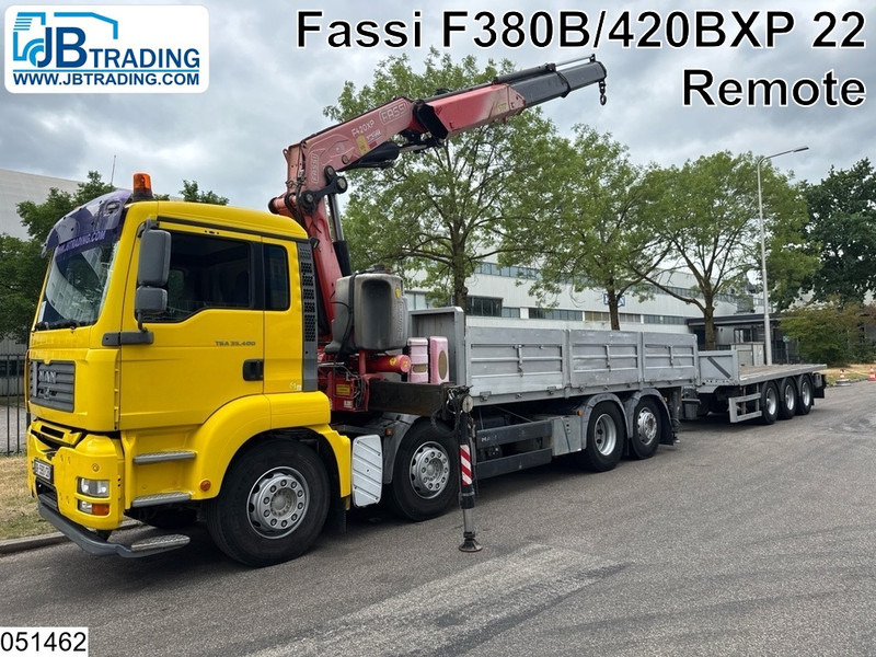 MAN TGA 35 400 8x2, Handgeschakeld, Fassi, Remote, Combi - Platforminis/ Bortinis sunkvežimis, Sunkvežimis su kranu: foto 1 MAN TGA 35 400 8x2, Handgeschakeld, Fassi, Remote, Combi - Platforminis/ Bortinis sunkvežimis, Sunkvežimis su kranu: foto 1