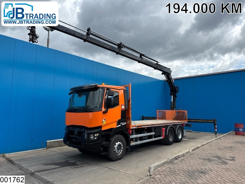 Renault C 380 6X4, EURO 6, HIAB, Remote, Steel suspension - Platforminis/ Bortinis sunkvežimis, Sunkvežimis su kranu: foto 1 Renault C 380 6X4, EURO 6, HIAB, Remote, Steel suspension - Platforminis/ Bortinis sunkvežimis, Sunkvežimis su kranu: foto 1