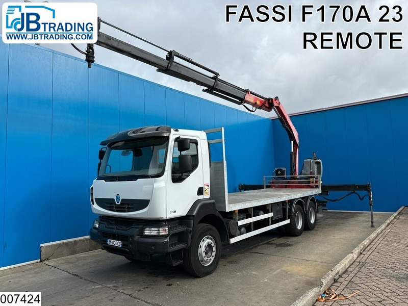 Renault Kerax 370 Dxi 6x4, EURO 4, Fassi - Platforminis/ Bortinis sunkvežimis, Sunkvežimis su kranu: foto 1 Renault Kerax 370 Dxi 6x4, EURO 4, Fassi - Platforminis/ Bortinis sunkvežimis, Sunkvežimis su kranu: foto 1