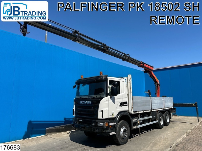 Scania G 440 6X4, EURO 6, Retarder, Palfinger - Platforminis/ Bortinis sunkvežimis, Sunkvežimis su kranu: foto 1 Scania G 440 6X4, EURO 6, Retarder, Palfinger - Platforminis/ Bortinis sunkvežimis, Sunkvežimis su kranu: foto 1