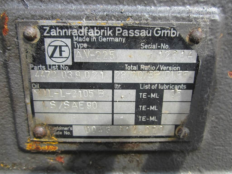 Zettelmeyer ZL502-ZF AV-225 - 4472039021-Axle/Achse/As - Ašis ir dalys - Statybinė technika: foto 3 Zettelmeyer ZL502-ZF AV-225 - 4472039021-Axle/Achse/As - Ašis ir dalys - Statybinė technika: foto 3