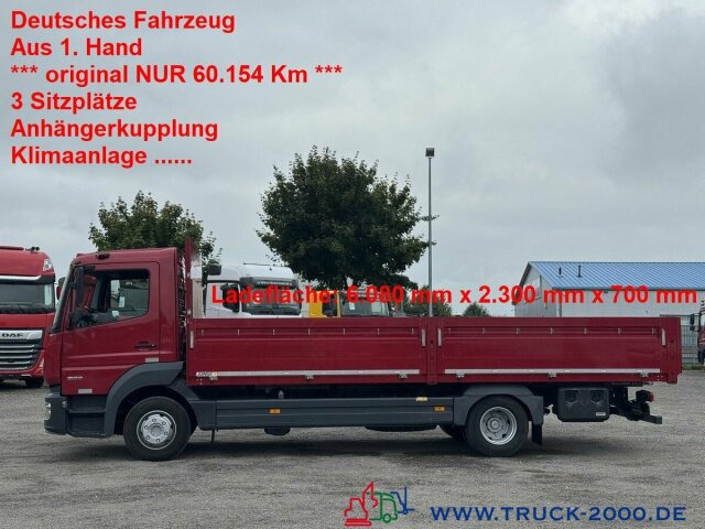 Mercedes-Benz Atego 923 3 Sitze + Klima + AHK + NUR 60.153 Km - Platforminis/ Bortinis sunkvežimis: foto 1 Mercedes-Benz Atego 923 3 Sitze + Klima + AHK + NUR 60.153 Km - Platforminis/ Bortinis sunkvežimis: foto 1