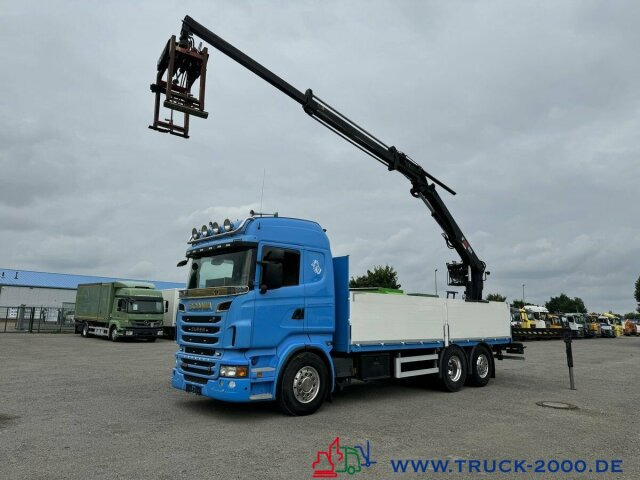 Platforminis/ Bortinis sunkvežimis, Sunkvežimis su kranu Scania R 560 V8 Kran HIAB 185K hebt bei 11m = 1.500kg: foto 6