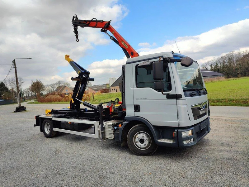MAN TGL 12.250 Containersysteem Jimeca met kraan Palfinger PK4501 - Hook-lift sunkvežimis, Sunkvežimis su kranu: foto 2 MAN TGL 12.250 Containersysteem Jimeca met kraan Palfinger PK4501 - Hook-lift sunkvežimis, Sunkvežimis su kranu: foto 2