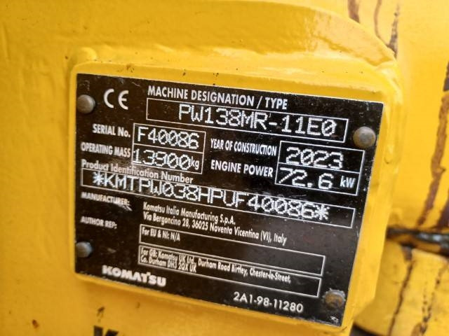 Komatsu PW138MR-11E0 - Ratinis ekskavatorius: foto 2 Komatsu PW138MR-11E0 - Ratinis ekskavatorius: foto 2