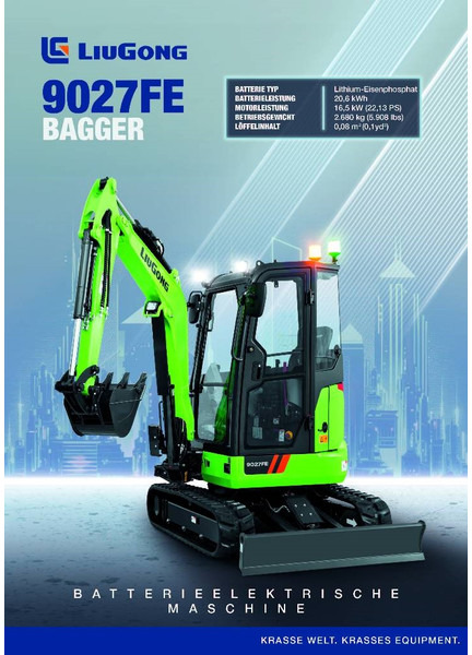 LIUGONG 9027 FE vollelektrisch, 2.680 kg - Mini ekskavatorius: foto 1 LIUGONG 9027 FE vollelektrisch, 2.680 kg - Mini ekskavatorius: foto 1
