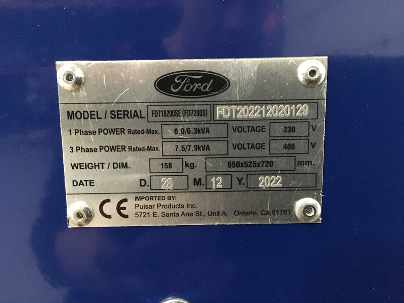 Ford FDT10200SE GENERATOR 7.9KVA NEW - Elektrinis generatorius: foto 5 Ford FDT10200SE GENERATOR 7.9KVA NEW - Elektrinis generatorius: foto 5