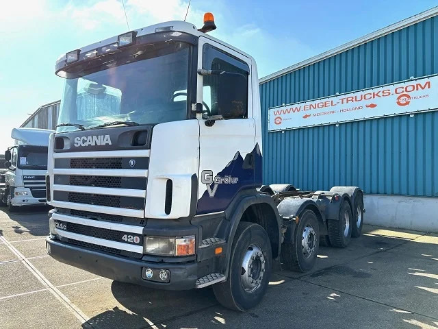 Scania R124-420 C 8x4 FULL STEEL CHASSIS (EURO 3 / FULL STEEL SUSPENSION / REDUCTION AXLES / GRS900 GEARBOX) - Važiuoklės sunkvežimis: foto 1 Scania R124-420 C 8x4 FULL STEEL CHASSIS (EURO 3 / FULL STEEL SUSPENSION / REDUCTION AXLES / GRS900 GEARBOX) - Važiuoklės sunkvežimis: foto 1