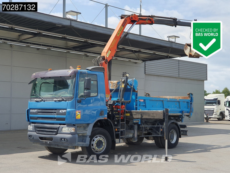 DAF CF75.310 4X2 Palfinger PK12000 Kran Crane 7m3 tipper Big-Axle Steelsuspension Euro 3 - Savivartis sunkvežimis, Sunkvežimis su kranu: foto 1 DAF CF75.310 4X2 Palfinger PK12000 Kran Crane 7m3 tipper Big-Axle Steelsuspension Euro 3 - Savivartis sunkvežimis, Sunkvežimis su kranu: foto 1