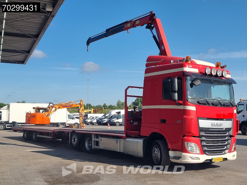 DAF XF 440 6X2 NL-combi Transporter HMF 900-K2 Kran Winch Lift-Lenkachse Euro 6 - Platforminis/ Bortinis sunkvežimis, Sunkvežimis su kranu: foto 3 DAF XF 440 6X2 NL-combi Transporter HMF 900-K2 Kran Winch Lift-Lenkachse Euro 6 - Platforminis/ Bortinis sunkvežimis, Sunkvežimis su kranu: foto 3