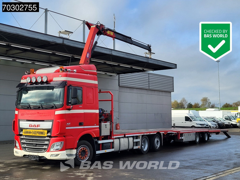 DAF XF 440 XF 6X2 NL-Truck Transporter APK HMF 900-K2 crane Winch Lift-Lenkachse Euro 6 - Platforminis/ Bortinis sunkvežimis, Sunkvežimis su kranu: foto 1 DAF XF 440 XF 6X2 NL-Truck Transporter APK HMF 900-K2 crane Winch Lift-Lenkachse Euro 6 - Platforminis/ Bortinis sunkvežimis, Sunkvežimis su kranu: foto 1