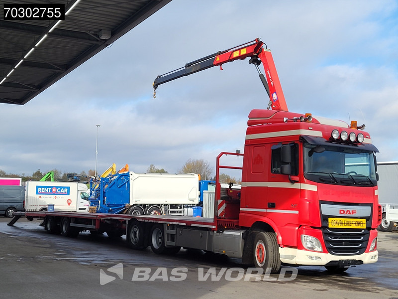 DAF XF 440 XF 6X2 NL-Truck Transporter APK HMF 900-K2 crane Winch Lift-Lenkachse Euro 6 - Platforminis/ Bortinis sunkvežimis, Sunkvežimis su kranu: foto 2 DAF XF 440 XF 6X2 NL-Truck Transporter APK HMF 900-K2 crane Winch Lift-Lenkachse Euro 6 - Platforminis/ Bortinis sunkvežimis, Sunkvežimis su kranu: foto 2