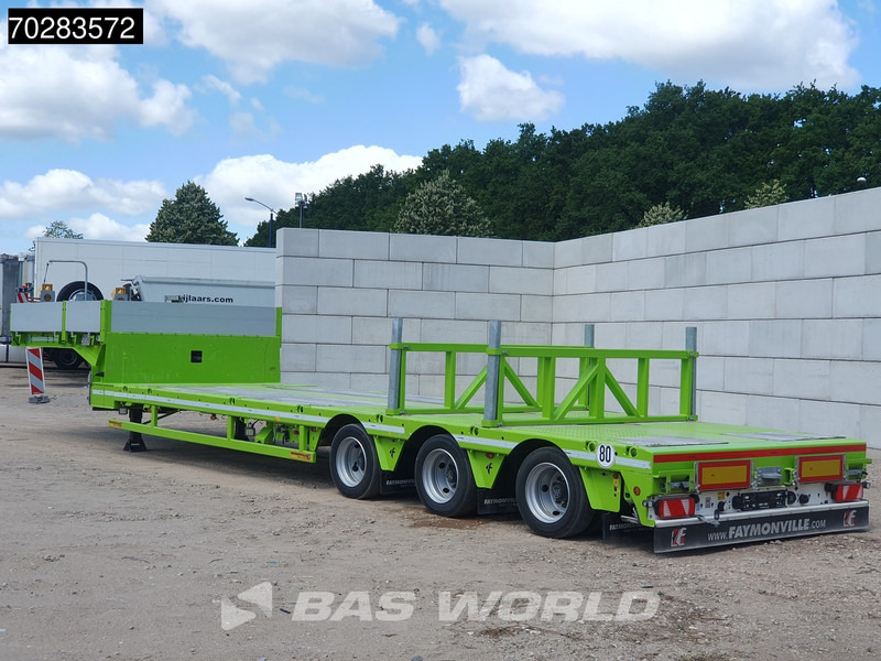 Faymonville F-S43-1AAF 3 axles Extendable Twistlocks 3x Hydraulic Steering Galvanised - Žemo profilio platforma puspriekabė: foto 2 Faymonville F-S43-1AAF 3 axles Extendable Twistlocks 3x Hydraulic Steering Galvanised - Žemo profilio platforma puspriekabė: foto 2