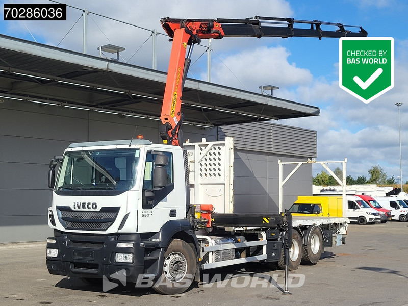 Iveco Stralis 360 6X2 Palfinger PK18002EH Crane Kran Lift Axle Euro 6 - Platforminis/ Bortinis sunkvežimis, Sunkvežimis su kranu: foto 1 Iveco Stralis 360 6X2 Palfinger PK18002EH Crane Kran Lift Axle Euro 6 - Platforminis/ Bortinis sunkvežimis, Sunkvežimis su kranu: foto 1