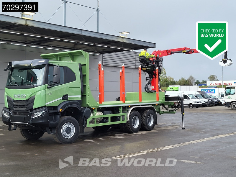Iveco T-Way 450 6X6 UNUSED! Palfinger Q150Z Crane Retarder Holztransport Big-Axle LED Euro 6 - Miškovežis, Sunkvežimis su kranu: foto 1 Iveco T-Way 450 6X6 UNUSED! Palfinger Q150Z Crane Retarder Holztransport Big-Axle LED Euro 6 - Miškovežis, Sunkvežimis su kranu: foto 1