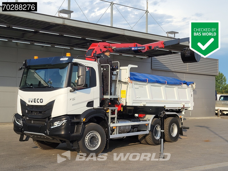 Iveco X-Way 480 6X4 NEW! HMF 2243Z-RCS Z-Crane kran 12m3 KH-Kipper Retarder Big-Axle - Savivartis sunkvežimis, Sunkvežimis su kranu: foto 1 Iveco X-Way 480 6X4 NEW! HMF 2243Z-RCS Z-Crane kran 12m3 KH-Kipper Retarder Big-Axle - Savivartis sunkvežimis, Sunkvežimis su kranu: foto 1