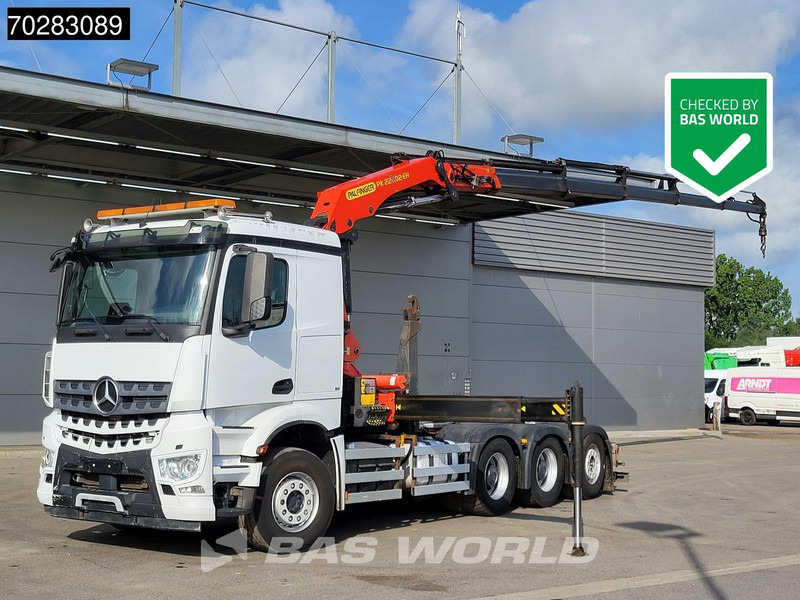 Mercedes-Benz Arocs 3245 Actros 8X4 Palfinger PK22002 EH Crane 17tons hooklift Big-Axle Lift+Lenkachse Navi Euro 6 - Hook-lift sunkvežimis, Sunkvežimis su kranu: foto 1 Mercedes-Benz Arocs 3245 Actros 8X4 Palfinger PK22002 EH Crane 17tons hooklift Big-Axle Lift+Lenkachse Navi Euro 6 - Hook-lift sunkvežimis, Sunkvežimis su kranu: foto 1