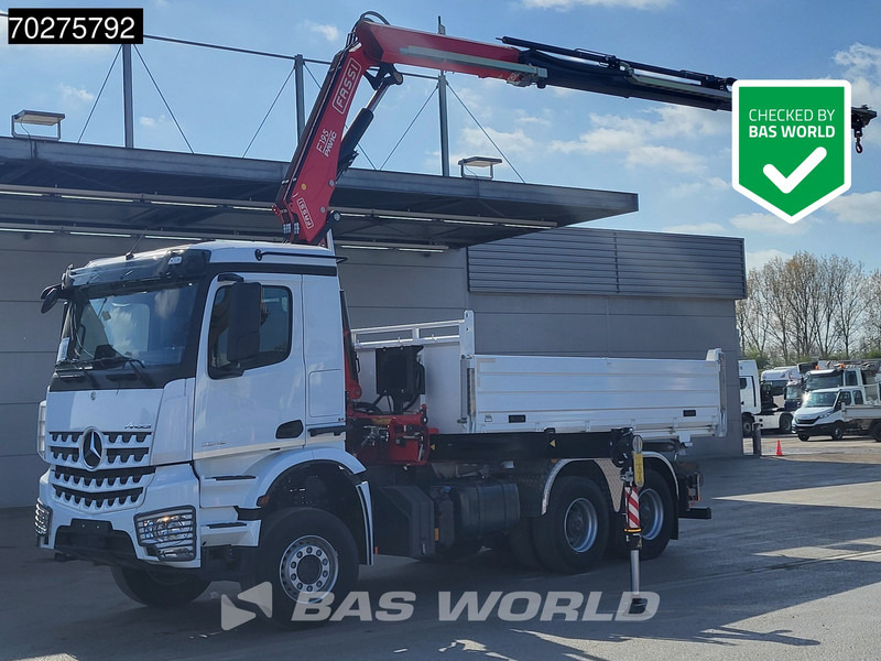 Mercedes-Benz Arocs 3348 6X4 Fasi F195A.2.24 Kran 3 sided tipper 9m3 Big-Axle Navi Euro 6 - Savivartis sunkvežimis, Sunkvežimis su kranu: foto 1 Mercedes-Benz Arocs 3348 6X4 Fasi F195A.2.24 Kran 3 sided tipper 9m3 Big-Axle Navi Euro 6 - Savivartis sunkvežimis, Sunkvežimis su kranu: foto 1