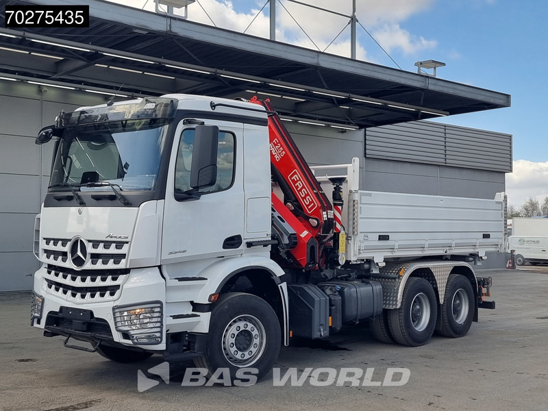 Nauja Savivartis sunkvežimis, Sunkvežimis su kranu Mercedes-Benz Arocs 3348 6X4 Fassi F255A2.24 Kran Crane 9m3 3-Sided Tipper Big-Axle Euro 6: foto 20