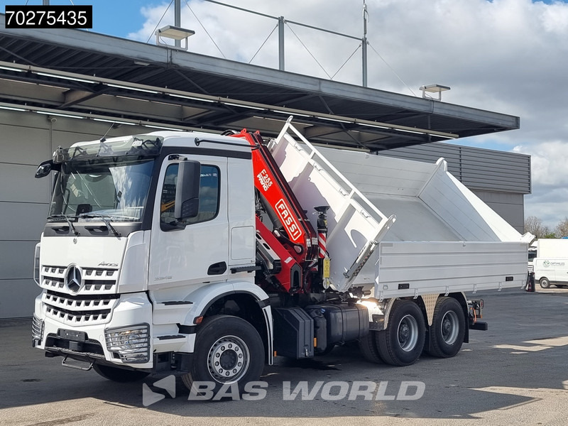 Nauja Savivartis sunkvežimis, Sunkvežimis su kranu Mercedes-Benz Arocs 3348 6X4 Fassi F255A2.24 Kran Crane 9m3 3-Sided Tipper Big-Axle Euro 6: foto 15