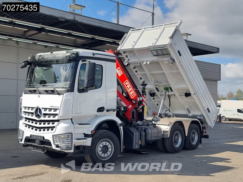 Nauja Savivartis sunkvežimis, Sunkvežimis su kranu Mercedes-Benz Arocs 3348 6X4 Fassi F255A2.24 Kran Crane 9m3 3-Sided Tipper Big-Axle Euro 6: foto 14