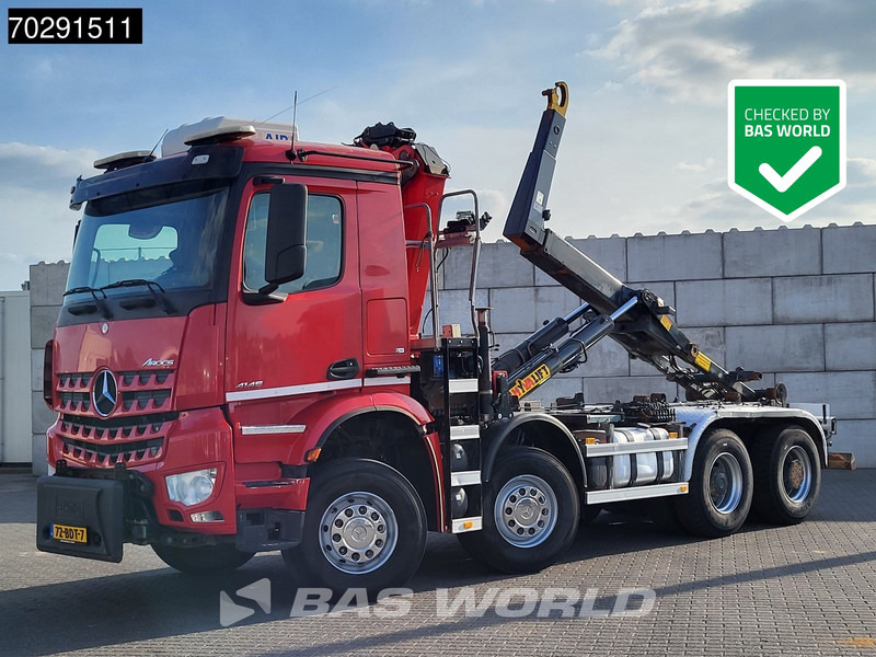 Mercedes-Benz Arocs 4145 8X4 NL-Truck HMF RCL 5300 Crane Hyva 26-51-S Hooklift Steelsuspension Big-Axle Automatic Euro 6 - Hook-lift sunkvežimis, Sunkvežimis su kranu: foto 1 Mercedes-Benz Arocs 4145 8X4 NL-Truck HMF RCL 5300 Crane Hyva 26-51-S Hooklift Steelsuspension Big-Axle Automatic Euro 6 - Hook-lift sunkvežimis, Sunkvežimis su kranu: foto 1