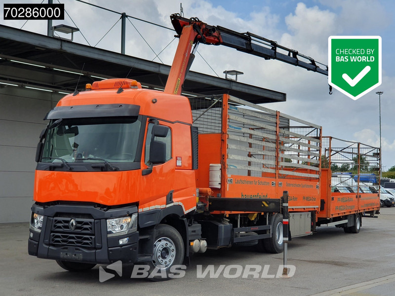 Renault C 380 4X2 Combi Palfinger PK18002-EH Kran Crane Retarder Euro 6 - Platforminis/ Bortinis sunkvežimis, Sunkvežimis su kranu: foto 1 Renault C 380 4X2 Combi Palfinger PK18002-EH Kran Crane Retarder Euro 6 - Platforminis/ Bortinis sunkvežimis, Sunkvežimis su kranu: foto 1