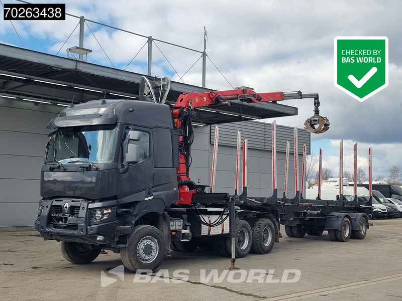 Renault K 520 6X6 Holz Kran Palfinger Q180Z96 6x6 Big-Axle Steelsuspension - Miškovežis, Sunkvežimis su kranu: foto 1 Renault K 520 6X6 Holz Kran Palfinger Q180Z96 6x6 Big-Axle Steelsuspension - Miškovežis, Sunkvežimis su kranu: foto 1