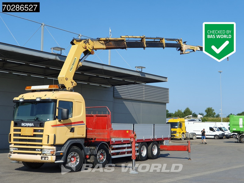 Scania 124G 470 8X4 Palfinger PK45000 C4 Crane Kran Fly-Jib Manual Steering Axle Euro 3 - Platforminis/ Bortinis sunkvežimis, Sunkvežimis su kranu: foto 1 Scania 124G 470 8X4 Palfinger PK45000 C4 Crane Kran Fly-Jib Manual Steering Axle Euro 3 - Platforminis/ Bortinis sunkvežimis, Sunkvežimis su kranu: foto 1