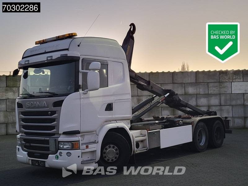 Scania G450 6X2 HIAB XR21Z59 containersystem 3-pedals Retarder Lift-Axle Euro 6 - Hook-lift sunkvežimis: foto 1 Scania G450 6X2 HIAB XR21Z59 containersystem 3-pedals Retarder Lift-Axle Euro 6 - Hook-lift sunkvežimis: foto 1