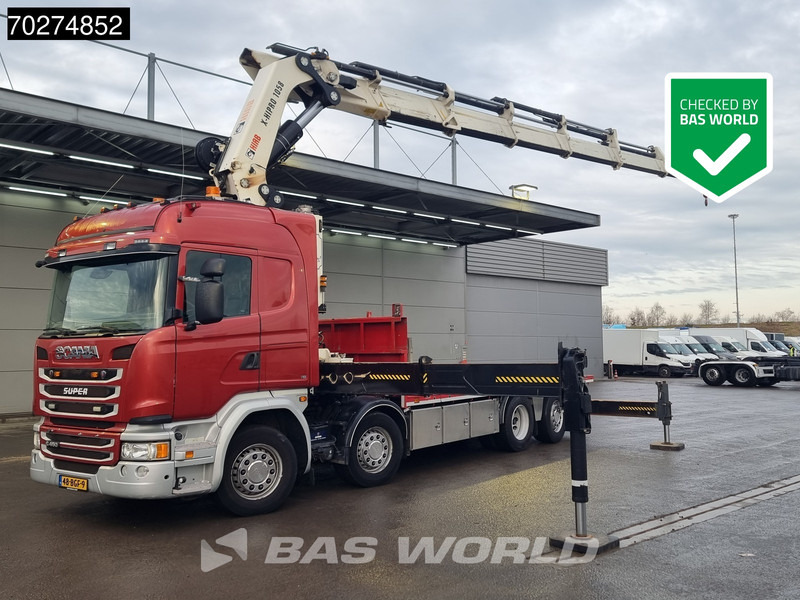 Scania G450 8X2 NL-Truck Hiab X-HIPRO 1058EP-6 Kran Front stab Retarder Euro 6 - Platforminis/ Bortinis sunkvežimis, Sunkvežimis su kranu: foto 1 Scania G450 8X2 NL-Truck Hiab X-HIPRO 1058EP-6 Kran Front stab Retarder Euro 6 - Platforminis/ Bortinis sunkvežimis, Sunkvežimis su kranu: foto 1