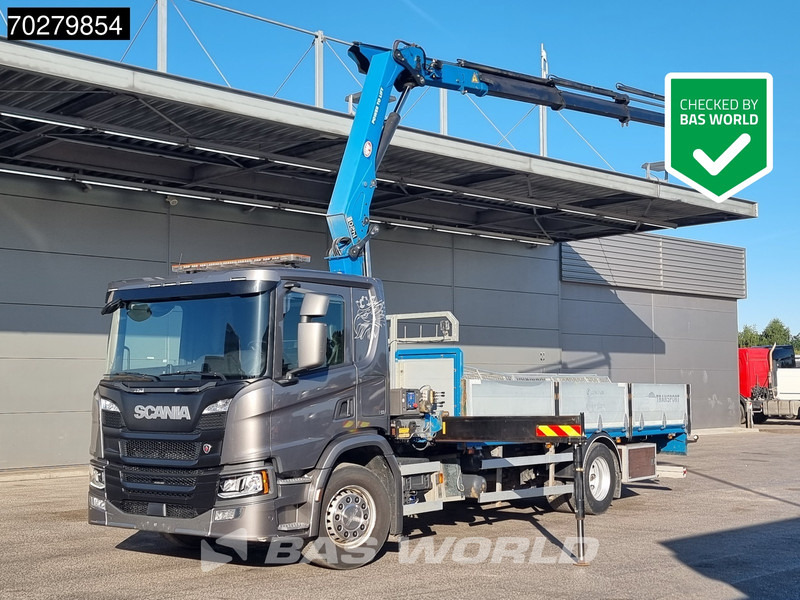 Scania P280 4X2 HMF 1420K-RC Kran Crane Automatic Euro 6 - Platforminis/ Bortinis sunkvežimis, Sunkvežimis su kranu: foto 1 Scania P280 4X2 HMF 1420K-RC Kran Crane Automatic Euro 6 - Platforminis/ Bortinis sunkvežimis, Sunkvežimis su kranu: foto 1