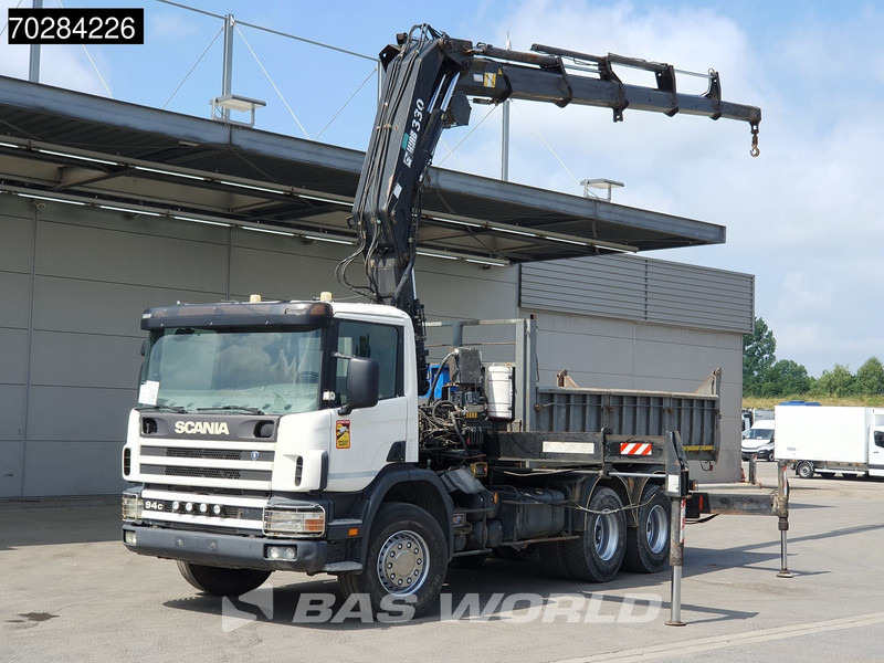 Scania P94 6X4 Hiab 330-4 Kran Crane 9m3 tipper Manual Steelsuspension Euro 3 - Savivartis sunkvežimis, Sunkvežimis su kranu: foto 1 Scania P94 6X4 Hiab 330-4 Kran Crane 9m3 tipper Manual Steelsuspension Euro 3 - Savivartis sunkvežimis, Sunkvežimis su kranu: foto 1