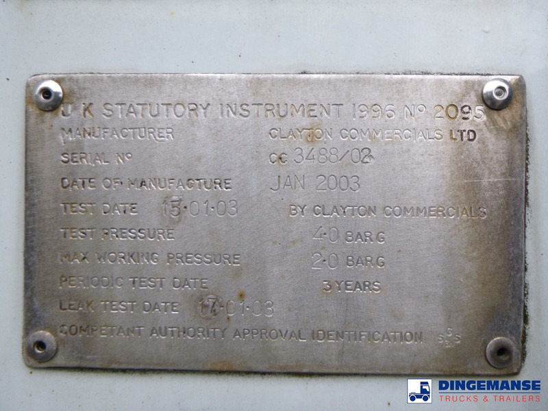 Puspriekabė cisterna Clayton Chemical tank inox 30 m3 / 1 comp: foto 20