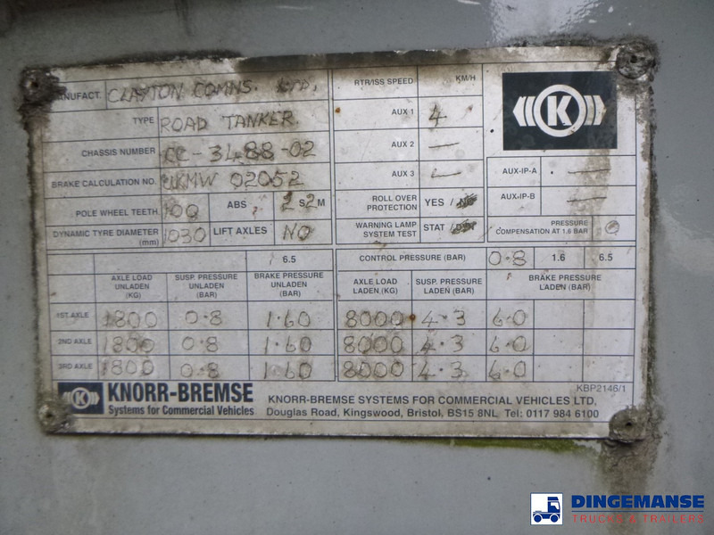 Puspriekabė cisterna Clayton Chemical tank inox 30 m3 / 1 comp: foto 19