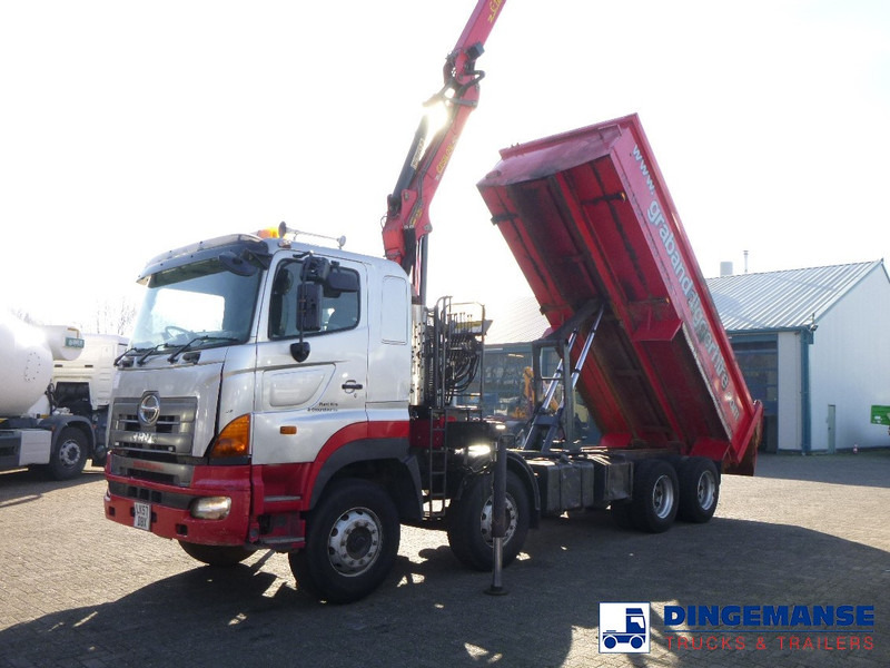 Hino FY1EUKA 8x4 tipper RHD + Palfinger E120L + grapple - Sunkvežimis su kranu: foto 1 Hino FY1EUKA 8x4 tipper RHD + Palfinger E120L + grapple - Sunkvežimis su kranu: foto 1