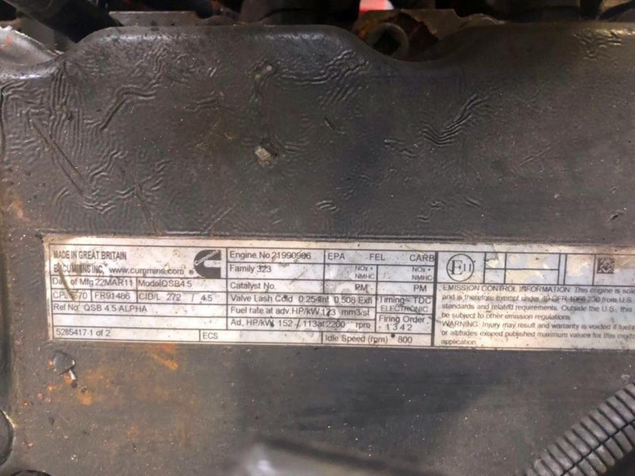 Cummins QSB4.5 152 - Variklis: foto 3 Cummins QSB4.5 152 - Variklis: foto 3