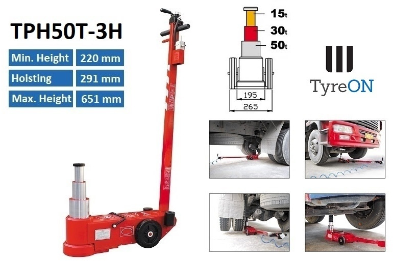 TPH50T-3H Air hydraulic jack 50 Tons - Garažo įranga: foto 1 TPH50T-3H Air hydraulic jack 50 Tons - Garažo įranga: foto 1