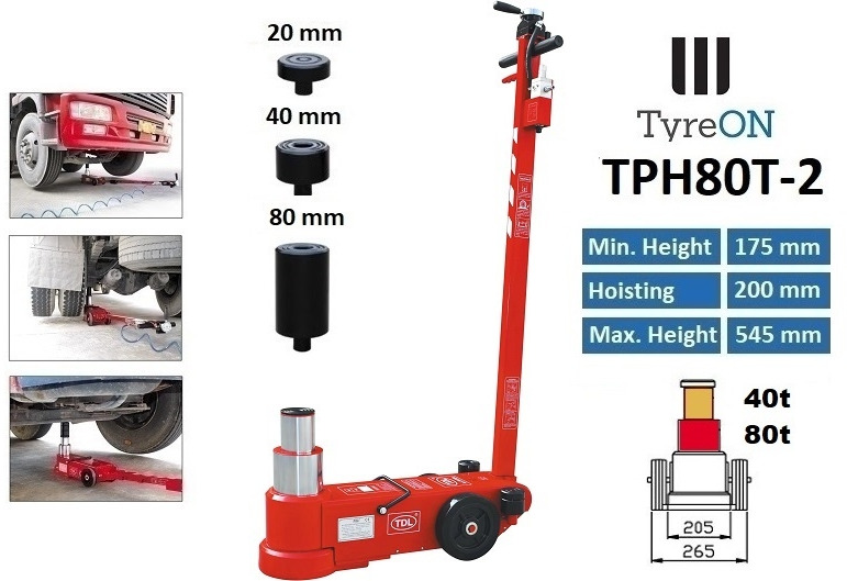 TPH80T-2 Air hydraulic jack 80 Tons - Minimum height 21 cm - Garažo įranga: foto 1 TPH80T-2 Air hydraulic jack 80 Tons - Minimum height 21 cm - Garažo įranga: foto 1