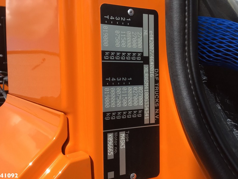 Šiukšliavežis DAF FAN CF 340 Hiab 23 ton/meter laadkraan Welvaarts weighing system: foto 8