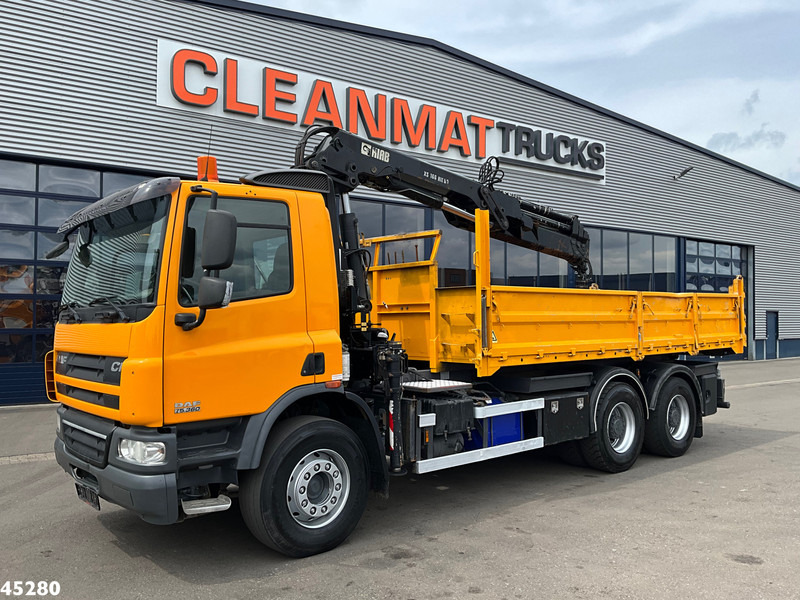 DAF FAT 75 CF 340 6x4 Manual Full steel Hiab 16 Tonmeter laadkraan - Savivartis sunkvežimis, Sunkvežimis su kranu: foto 3 DAF FAT 75 CF 340 6x4 Manual Full steel Hiab 16 Tonmeter laadkraan - Savivartis sunkvežimis, Sunkvežimis su kranu: foto 3