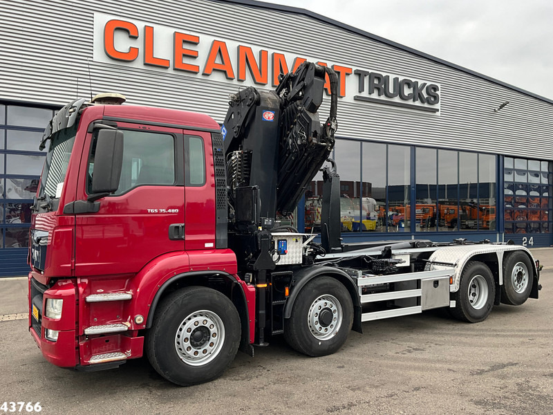 MAN TGS 35.480 8x4H Euro 6 HMF 40 Tonmeter laadkraan + Fly-Jib - Hook-lift sunkvežimis, Sunkvežimis su kranu: foto 2 MAN TGS 35.480 8x4H Euro 6 HMF 40 Tonmeter laadkraan + Fly-Jib - Hook-lift sunkvežimis, Sunkvežimis su kranu: foto 2