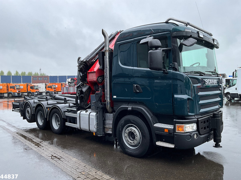 Scania G480 8x4 HMF 60 Tonmeter laadkraan + Fly-jib - Hook-lift sunkvežimis, Sunkvežimis su kranu: foto 3 Scania G480 8x4 HMF 60 Tonmeter laadkraan + Fly-jib - Hook-lift sunkvežimis, Sunkvežimis su kranu: foto 3