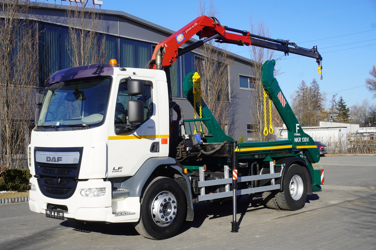 DAF LF 18.310 E6 / Skip loader Fornal NKR 130V / HDS HMF 735 K2 / Manual gearbox - Sunkvežimis su kranu: foto 2 DAF LF 18.310 E6 / Skip loader Fornal NKR 130V / HDS HMF 735 K2 / Manual gearbox - Sunkvežimis su kranu: foto 2