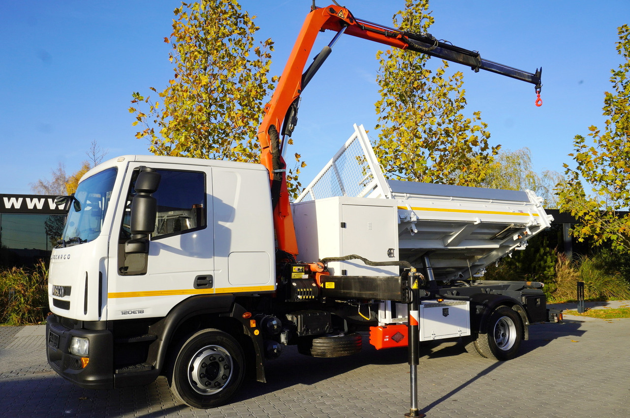 IVECO Eurocargo 120E18 Crane Palfinger / 3-way tipper / sleeper cab - Savivartis sunkvežimis, Sunkvežimis su kranu: foto 2 IVECO Eurocargo 120E18 Crane Palfinger / 3-way tipper / sleeper cab - Savivartis sunkvežimis, Sunkvežimis su kranu: foto 2