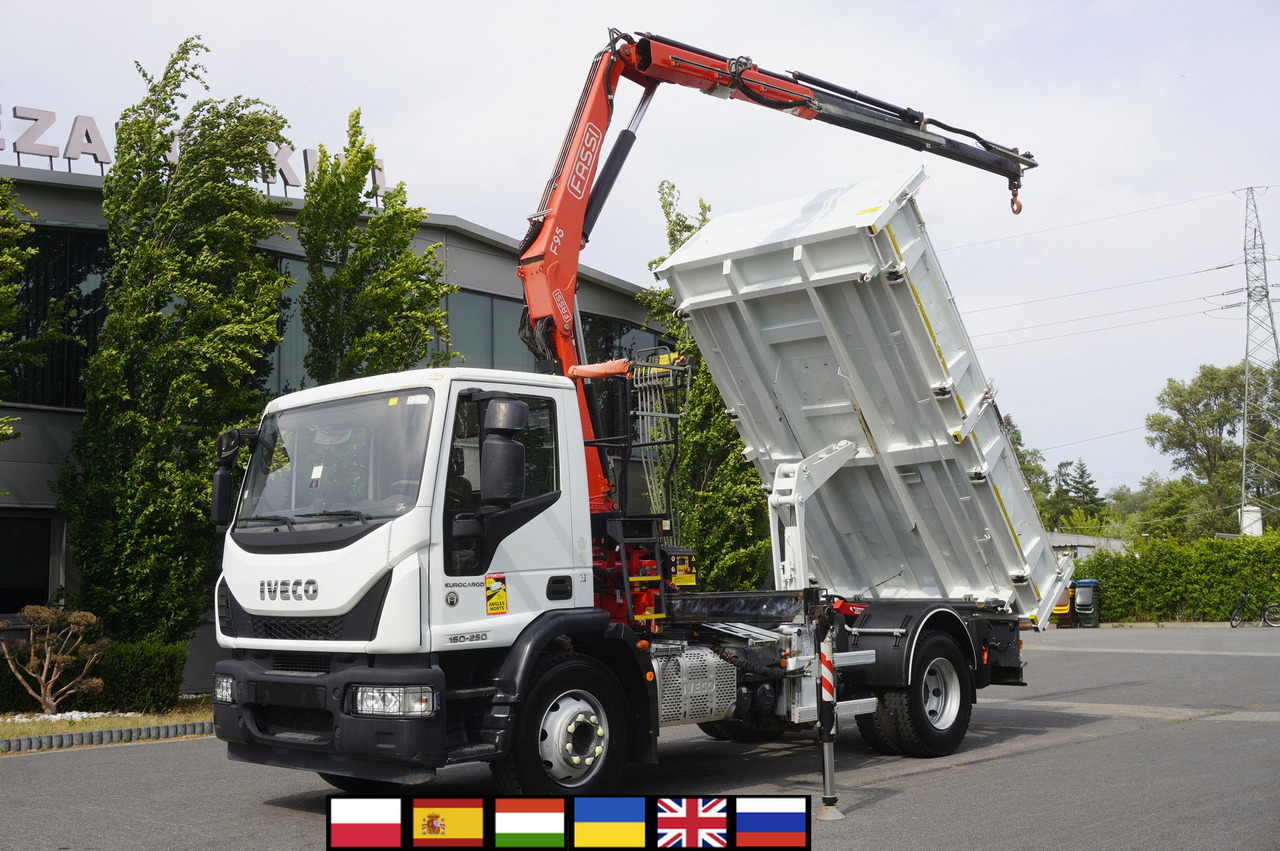 IVECO Eurocargo 160-250 / Fassi F95 crane / 120 tho. km / 3-sided tipper - Sunkvežimis su kranu: foto 1 IVECO Eurocargo 160-250 / Fassi F95 crane / 120 tho. km / 3-sided tipper - Sunkvežimis su kranu: foto 1