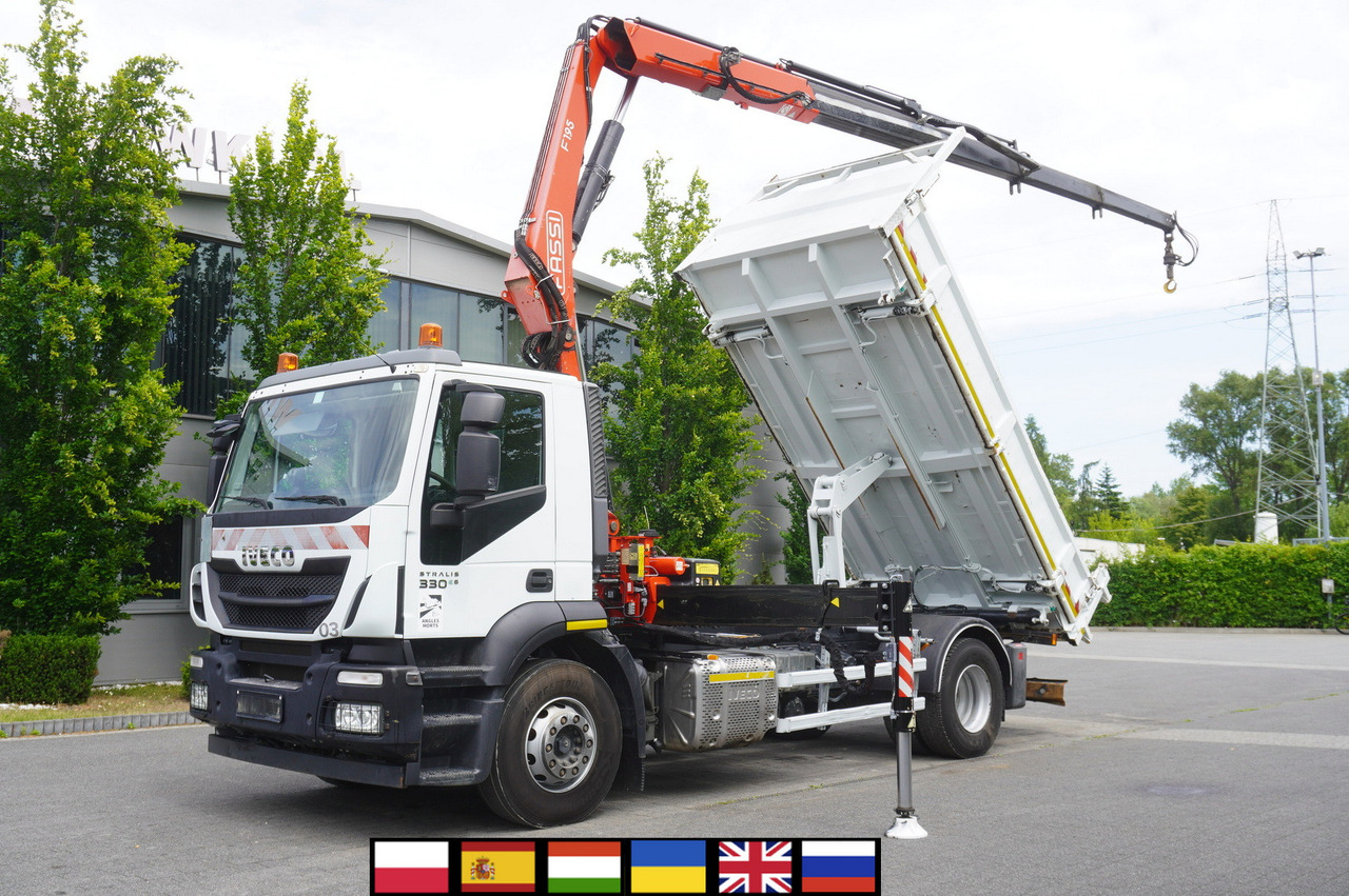 IVECO STRALIS 330 E6 / FASSI 195A 8.5 T / 3-side tipper - Sunkvežimis su kranu: foto 1 IVECO STRALIS 330 E6 / FASSI 195A 8.5 T / 3-side tipper - Sunkvežimis su kranu: foto 1